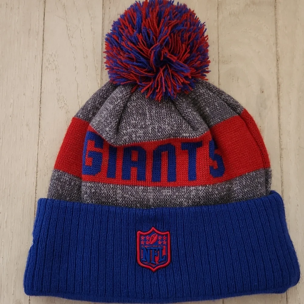 New Era NY Giants NFL Red and Blue Knit Beanie Hat Unisex Mens Womens One Size
